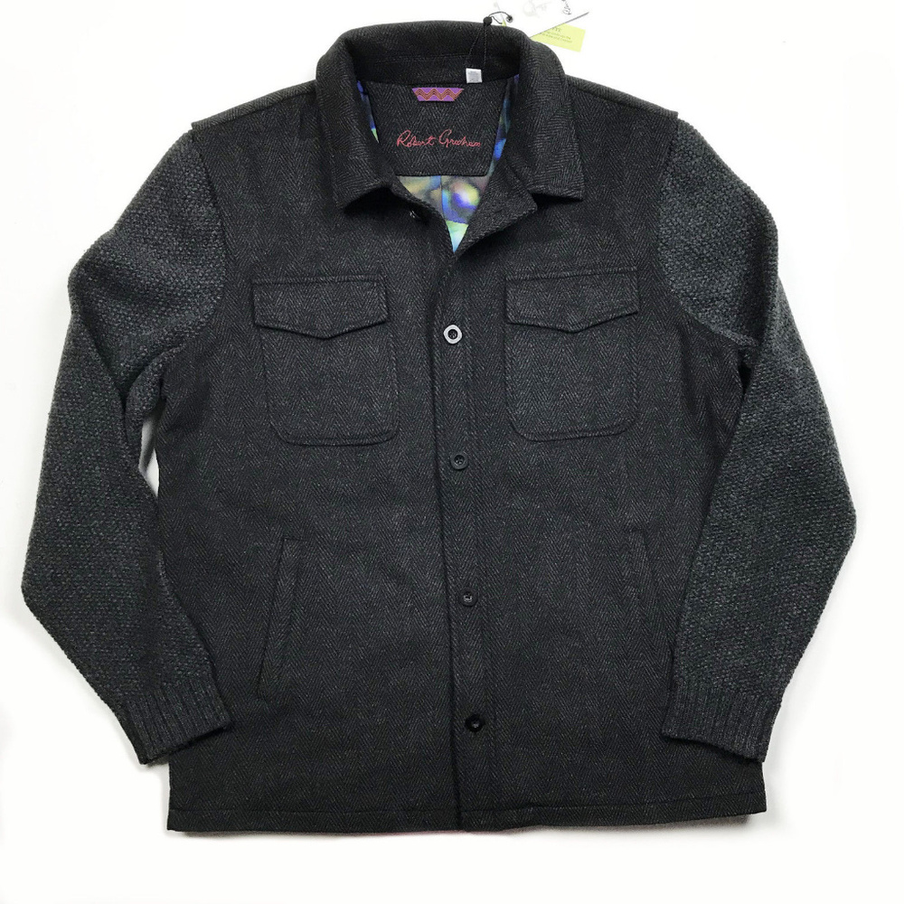 NEW Robert Graham Men's coat herringbone wool - Picture 3 of 8